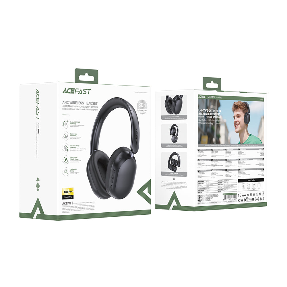 Auricolari Bluetooth Acefast H12, A2DP, ANC, Bianco