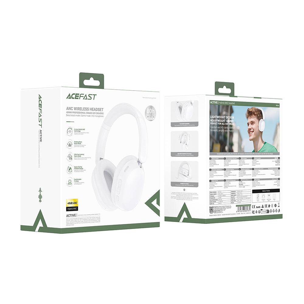 Handsfree Bluetooth Acefast H12, A2DP, ANC, Nero