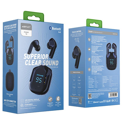 Auricolare Bluetooth Acefast T6, TWS, Blu Navy