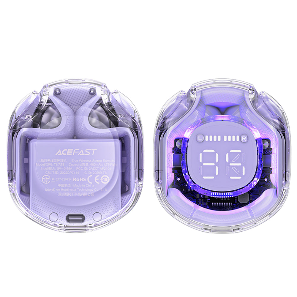Auricolari Bluetooth Acefast T8, TWS, Viola