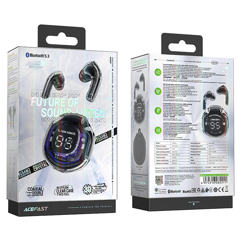 Auricolari Bluetooth Acefast T8, TWS, Nero
