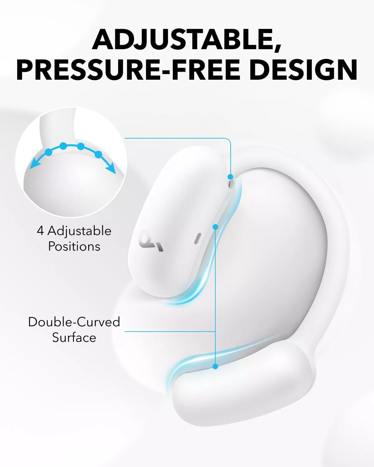 Handsfree Bluetooth Anker SoundCore AeroFit 2, TWS, Bianco A3874G21