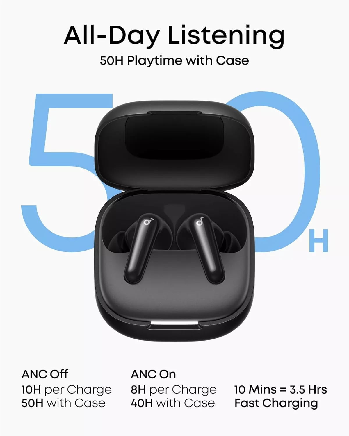 Handsfree Bluetooth Anker SoundCore R60i, TWS, ANC, Nero D1202G11