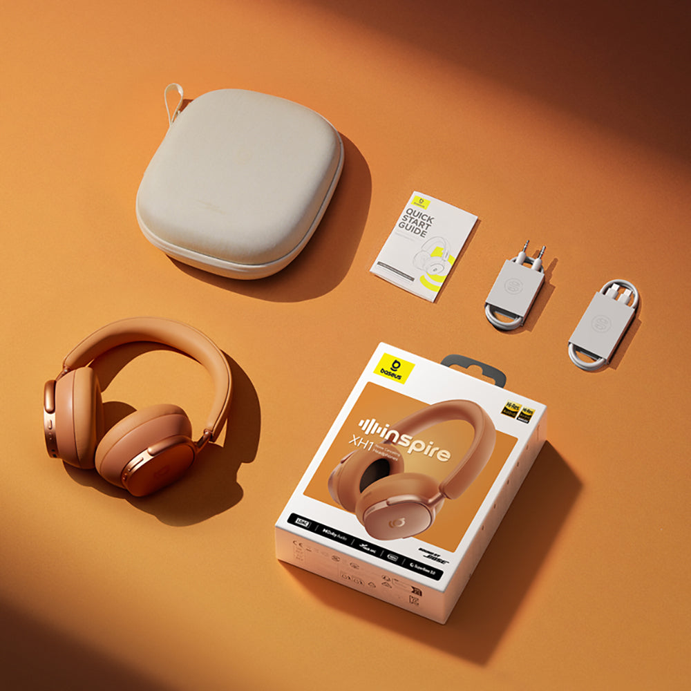 Handsfree Bluetooth Baseus Inspire XH1 Sound by Bose, A2DP, ANC, Arancione Corallo A0203600