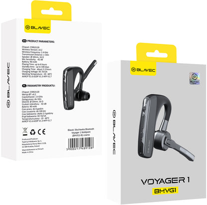 Auricolare Bluetooth Blavec Voyager 1, MultiPoint, A2DP, Nero