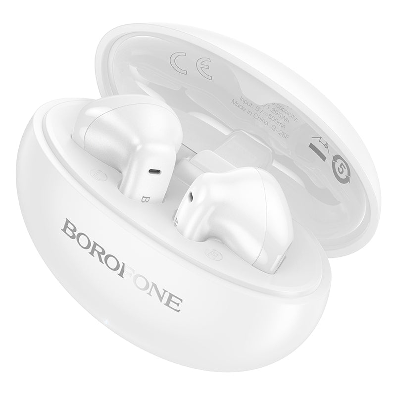 Auricolari Bluetooth Borofone FQ12 Nice, TWS, Bianco