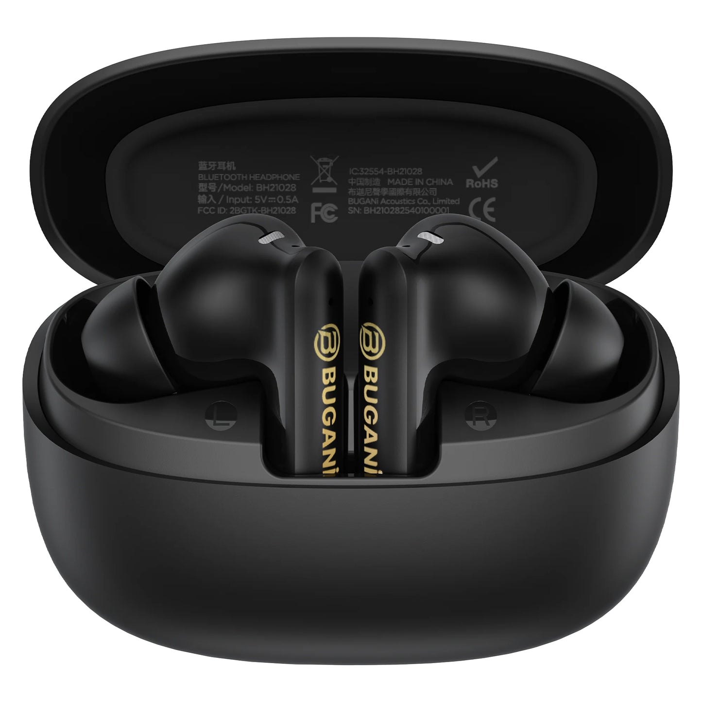 Auricolari Bluetooth Bugani Freebuds B20, TWS, ANC, Nero