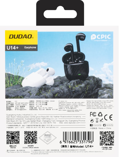 Auricolari Bluetooth Dudao U14+, TWS, Nero