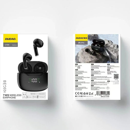 Auricolare Bluetooth Dudao U15N, TWS, Nero