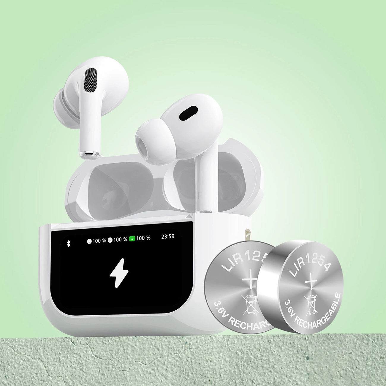 Bluetooth Handsfree Dudao U19 Display, TWS, White