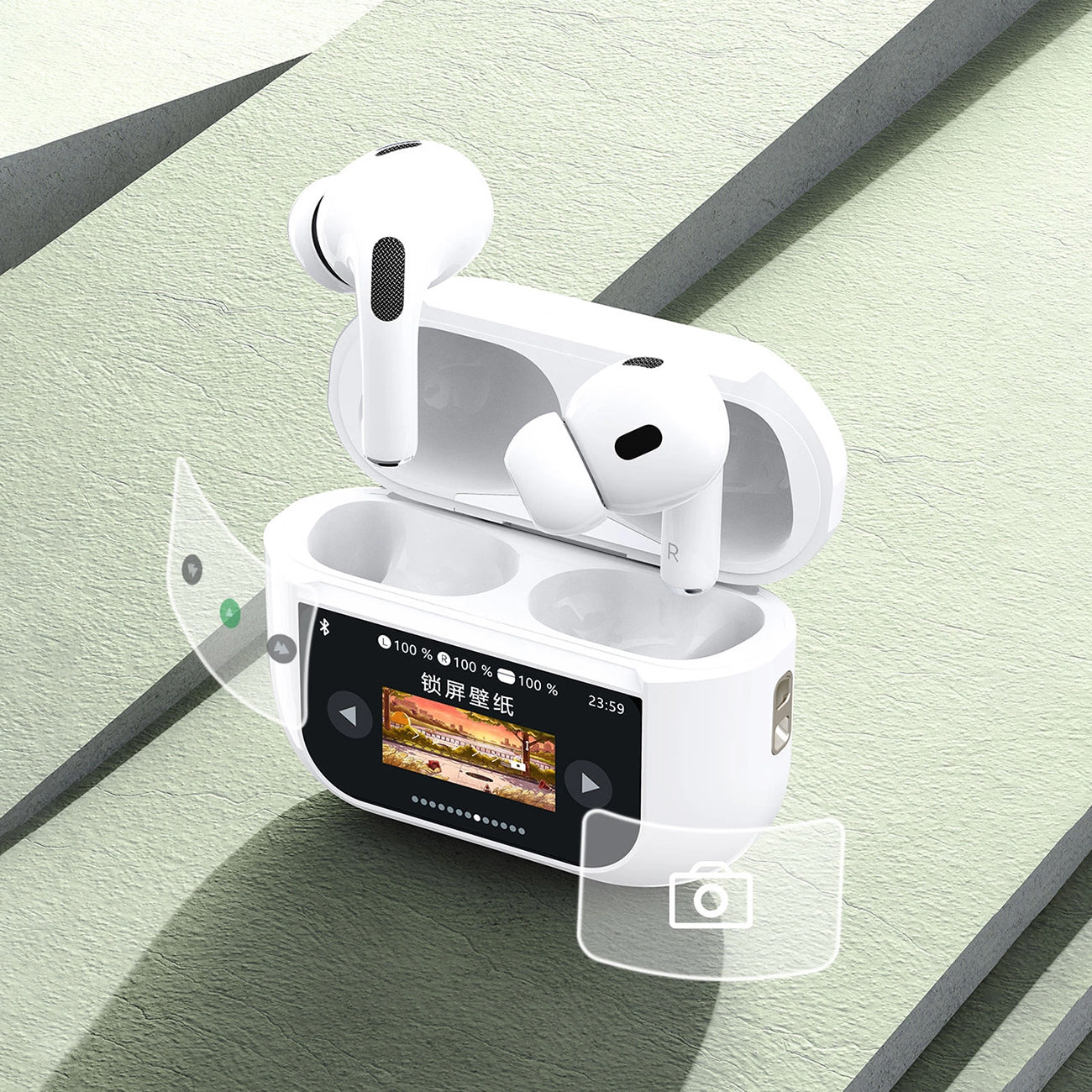 Bluetooth Handsfree Dudao U19 Display, TWS, White
