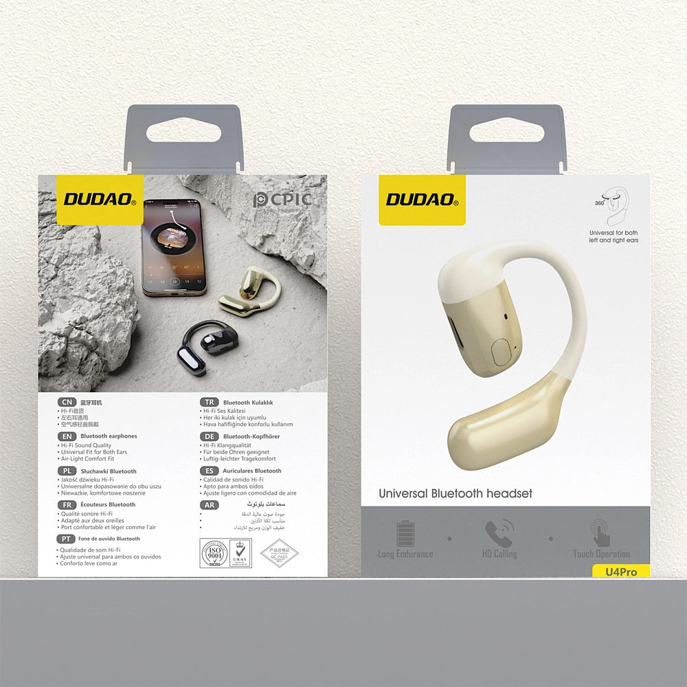 Handsfree Bluetooth Dudao U4Pro, A2DP, Beige Dorato