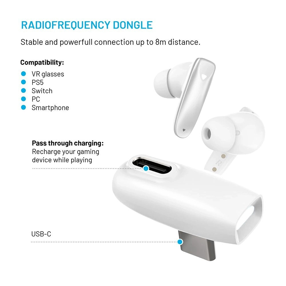 Auricolari Bluetooth Fixed Pods, TWS, Bianco