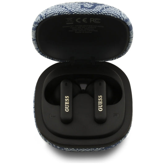 Auricolare Bluetooth Guess 4G Classic Metal Logo, TWS, Blu