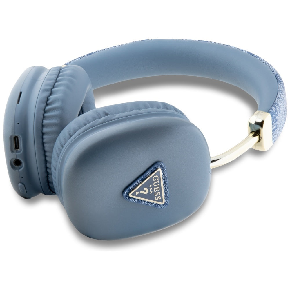 Auricolare Bluetooth Guess 4G con logo triangolo dorato, A2DP, Blu