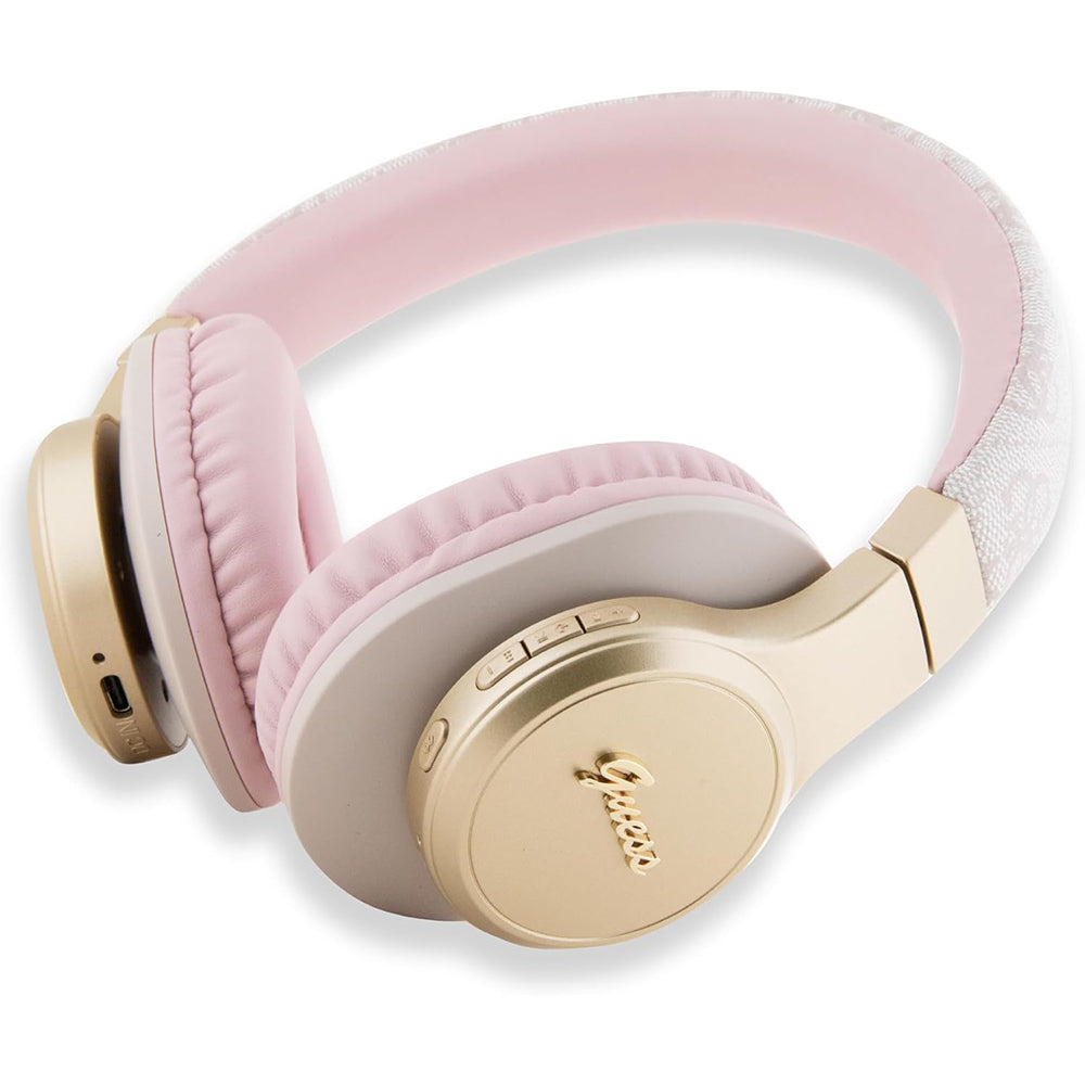 Handsfree Bluetooth Guess 4G Tone on Tone Script Logo, A2DP, Pink