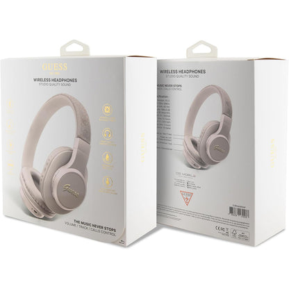 Handsfree Bluetooth Guess 4G Tone on Tone Script Logo, A2DP, Pink