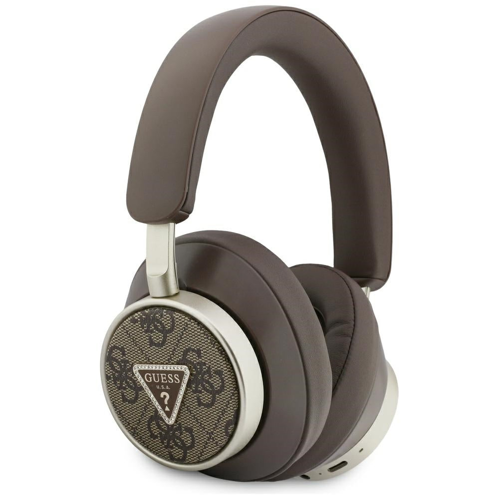 Auricolare Bluetooth Guess 4G Logo Triangolo Dorato, A2DP, Marrone