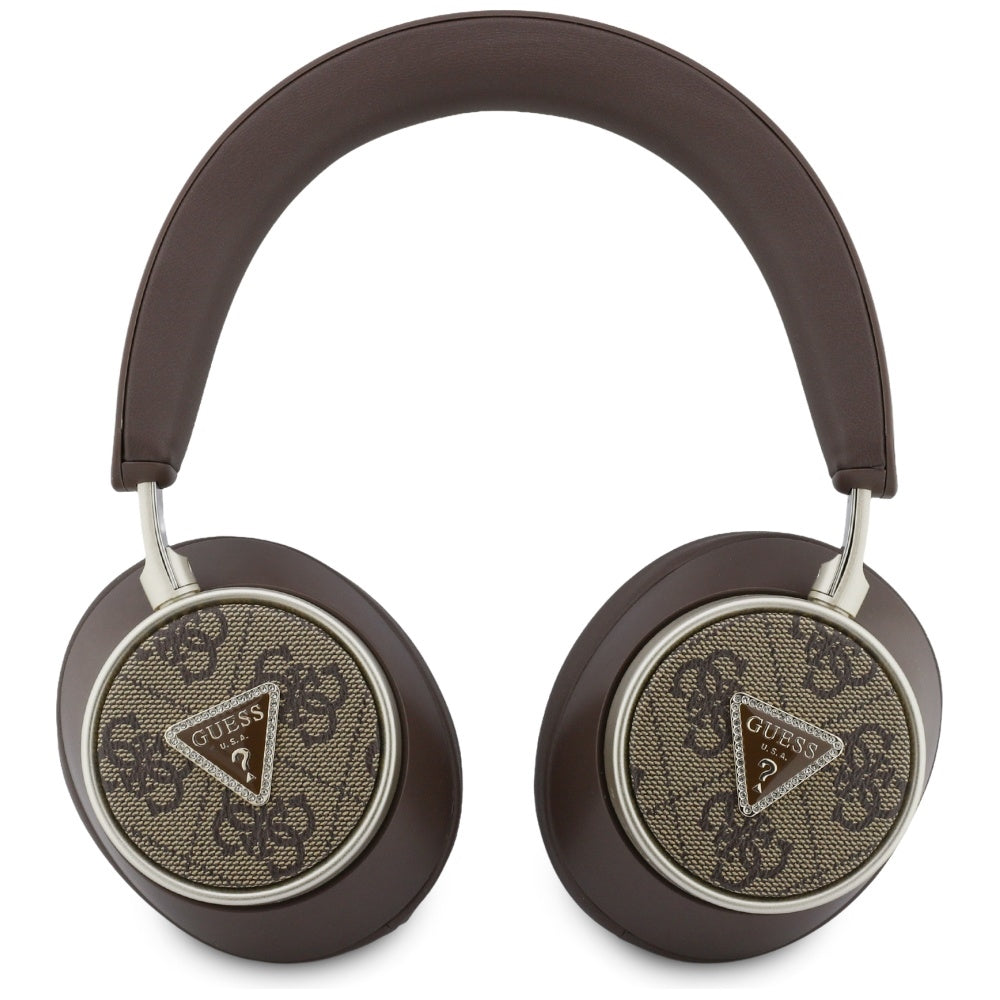 Auricolare Bluetooth Guess 4G Logo Triangolo Dorato, A2DP, Marrone