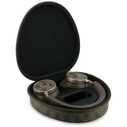 Auricolare Bluetooth Guess 4G Logo Triangolo Dorato, A2DP, Marrone