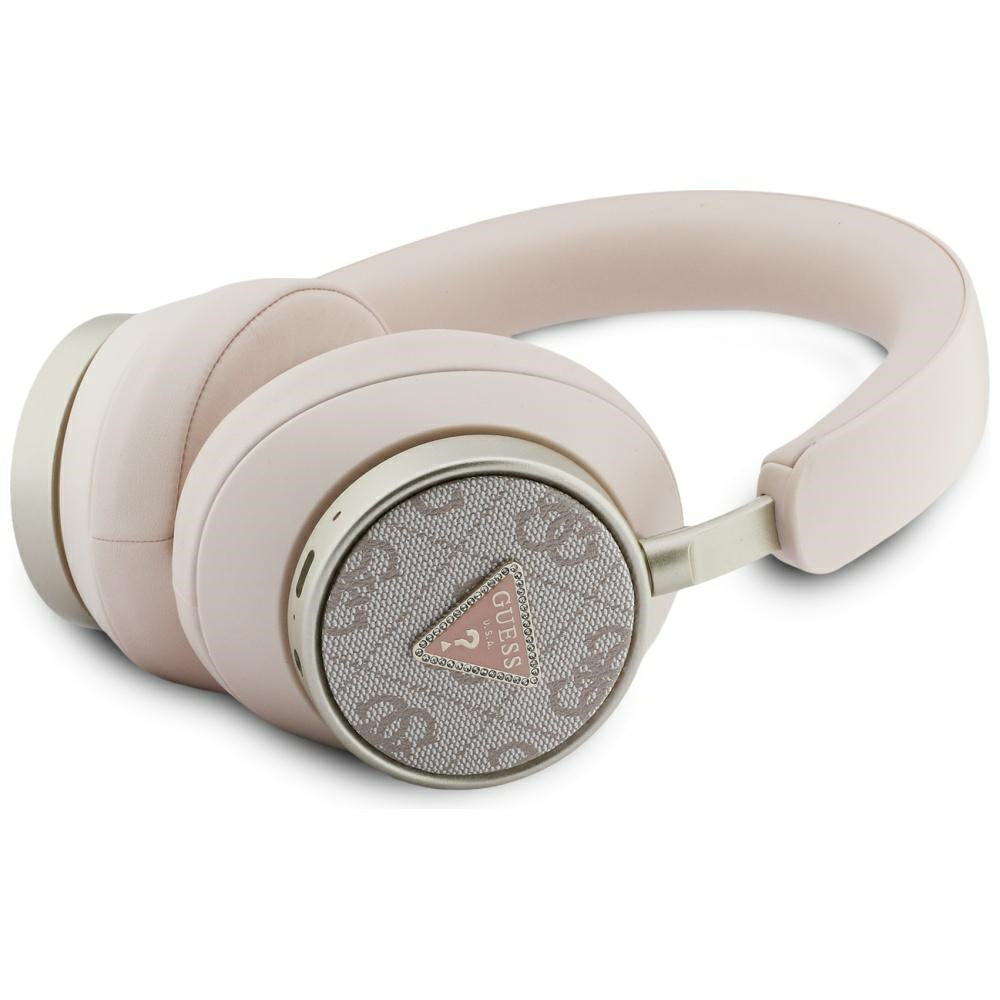 Auricolare Bluetooth Guess 4G Gold con Logo Triangolo, A2DP, Rosa