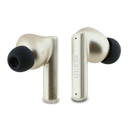 Auricolari Bluetooth Guess Capsule con Logo Stampato, TWS, ANC, Dorato