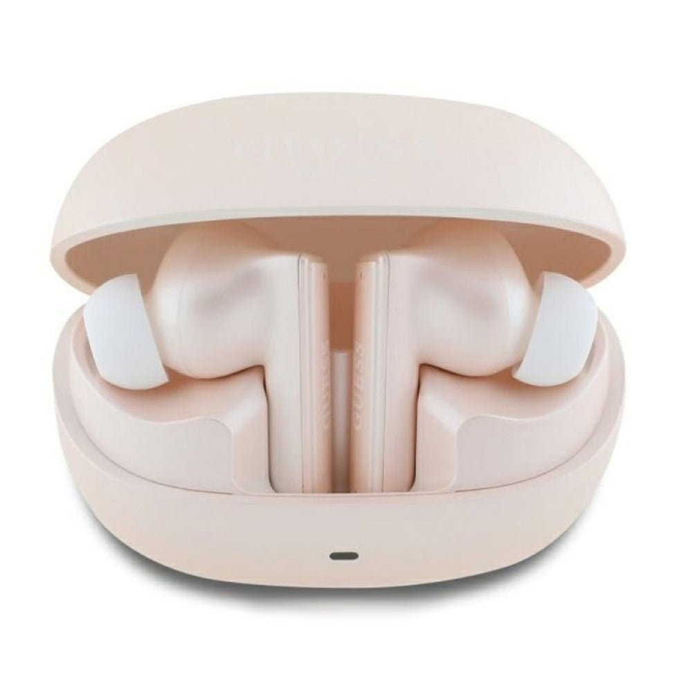 Auricolare Bluetooth Guess Capsule con Logo Stampato, TWS, ANC, Rosa