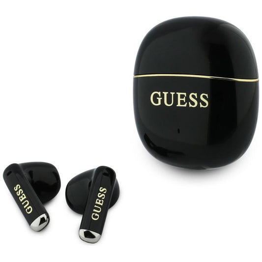 Handsfree Bluetooth Guess Glossy Gold Line Classic, TWS, Black