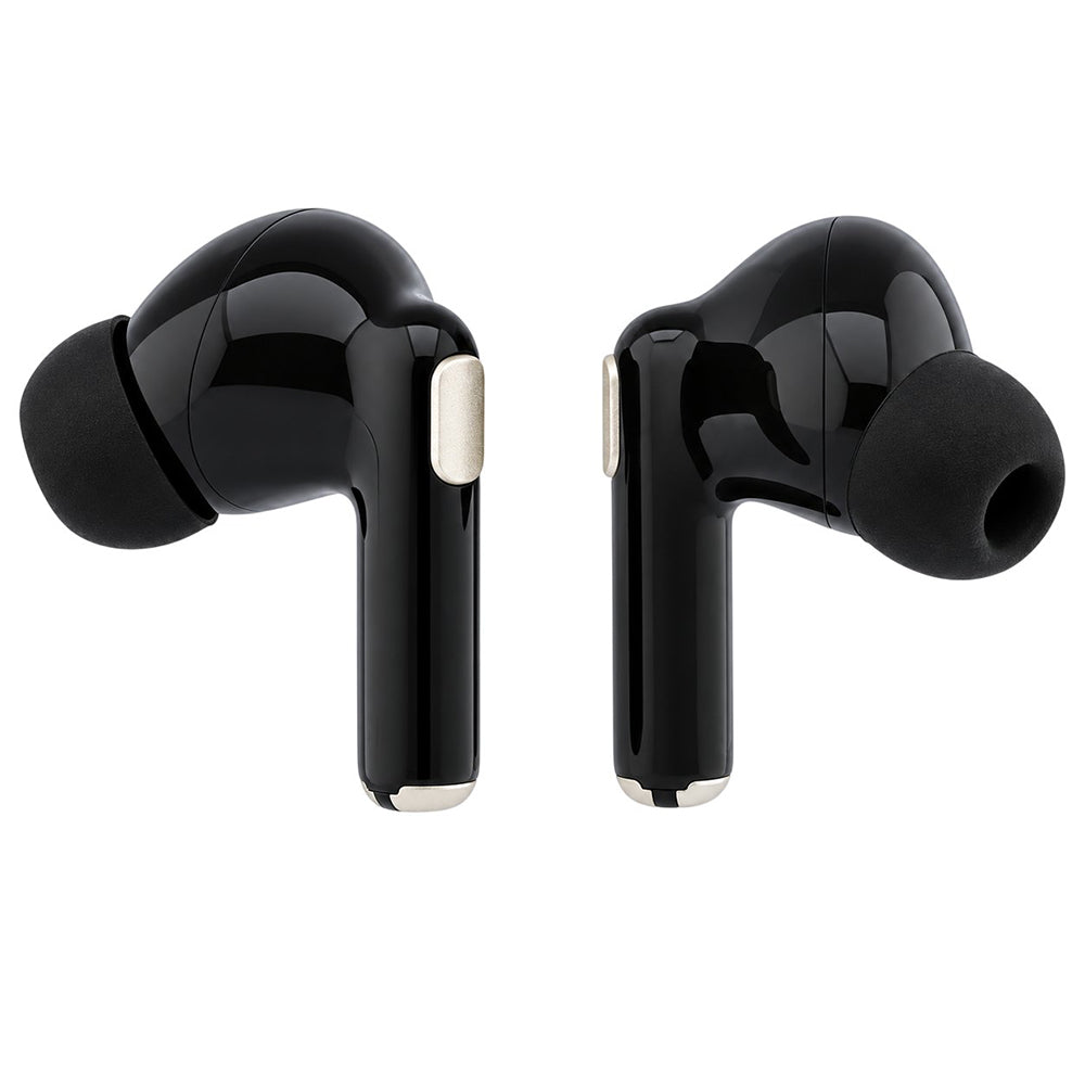 Auricolari Bluetooth Guess Glossy Gold Line con logo classico stampato, TWS, neri