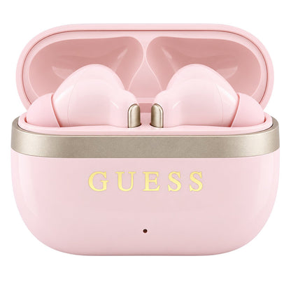 Auricolari Bluetooth Guess Glossy Gold Line Printed Classic Logo, TWS, Rosa