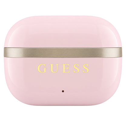 Auricolari Bluetooth Guess Glossy Gold Line Printed Classic Logo, TWS, Rosa