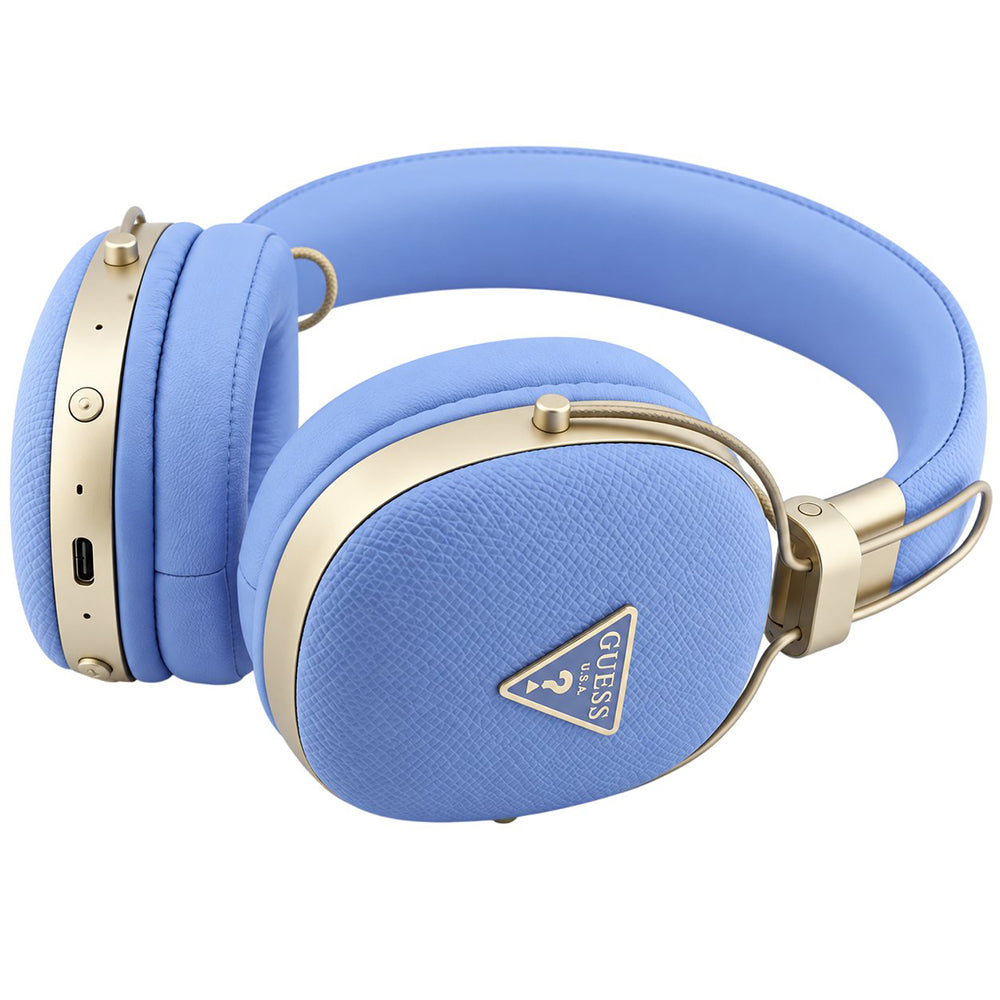 Auricolari Bluetooth Guess Grained Triangle Logo, A2DP, Blu
