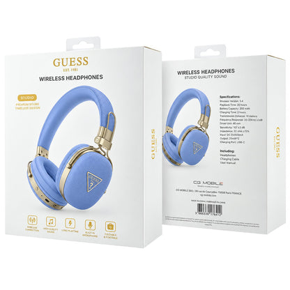 Auricolari Bluetooth Guess Grained Triangle Logo, A2DP, Blu