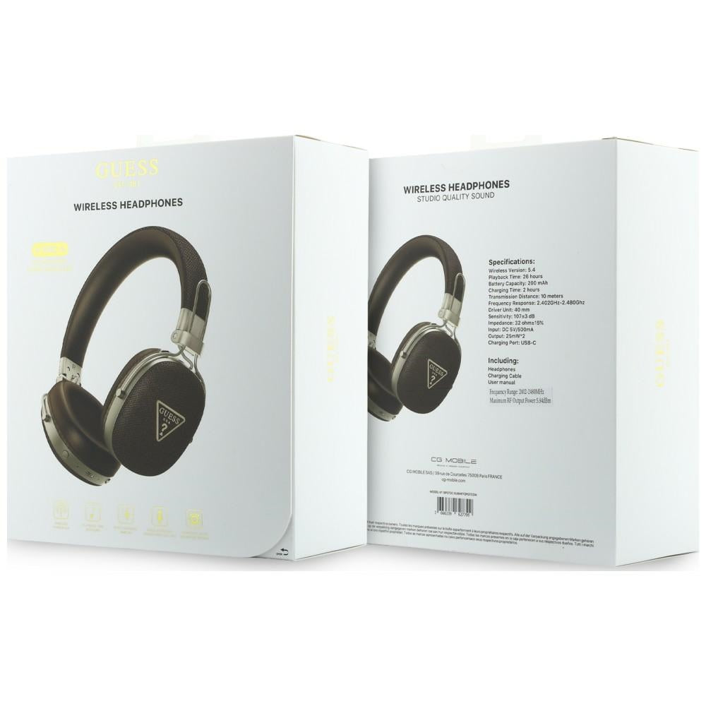 Handsfree Bluetooth Guess Logo Triangolo Granulato, A2DP, Marrone