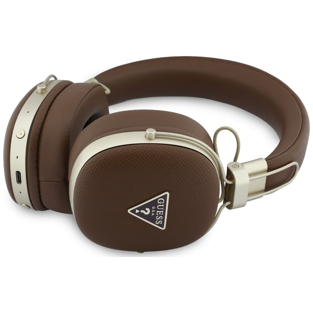 Handsfree Bluetooth Guess Logo Triangolo Granulato, A2DP, Marrone