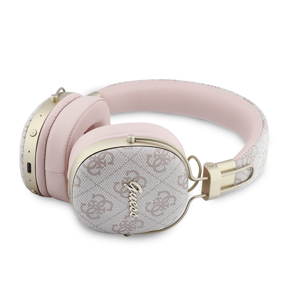 Auricolari Bluetooth Guess Metal 4G Script Logo, A2DP, Rosa
