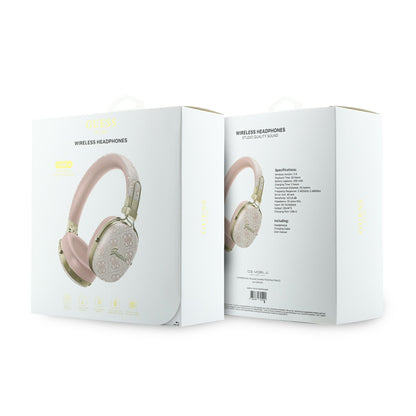 Auricolari Bluetooth Guess Metal 4G Script Logo, A2DP, Rosa