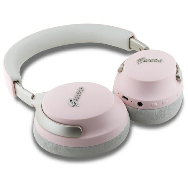 Auricolare Bluetooth Guess Metal Script Logo, A2DP, ANC, Rosa
