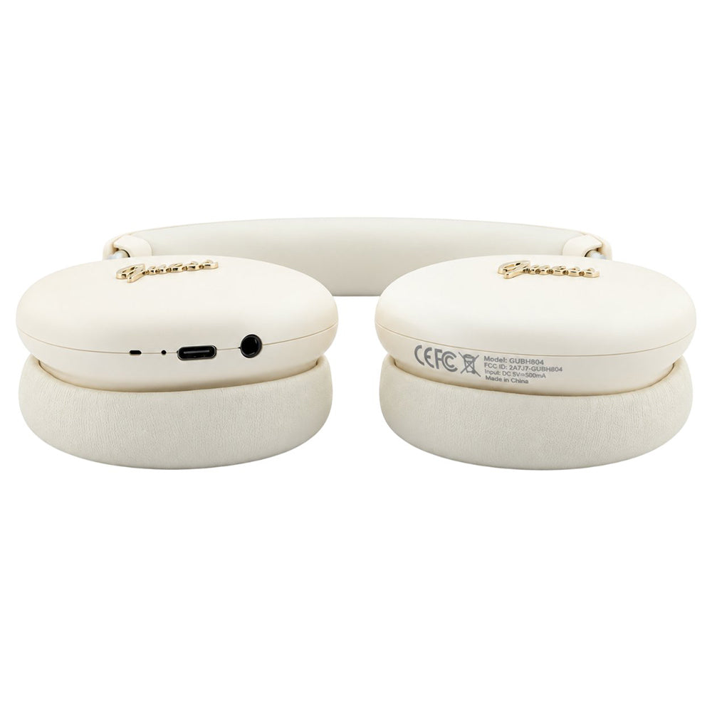 Auricolari Bluetooth Guess Metal Script Logo, A2DP, Beige