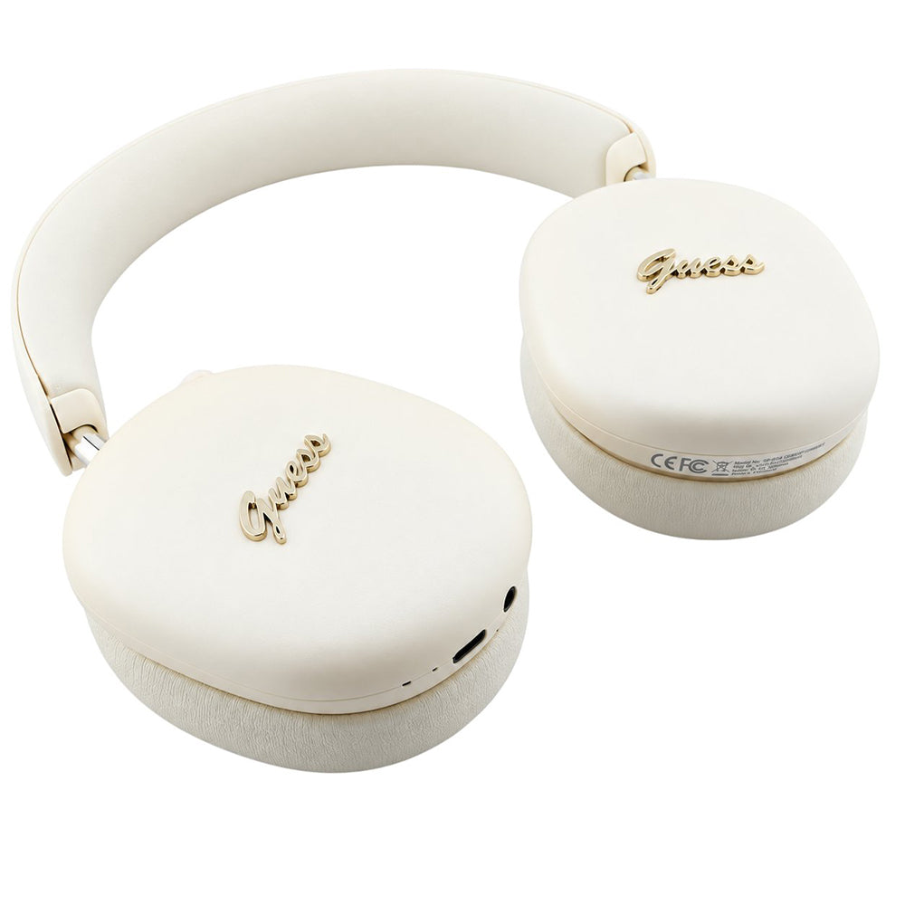Auricolari Bluetooth Guess Metal Script Logo, A2DP, Beige