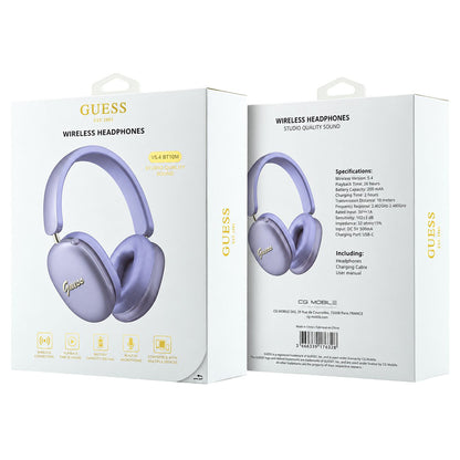 Auricolari Bluetooth Guess Metal Script Logo, A2DP, viola