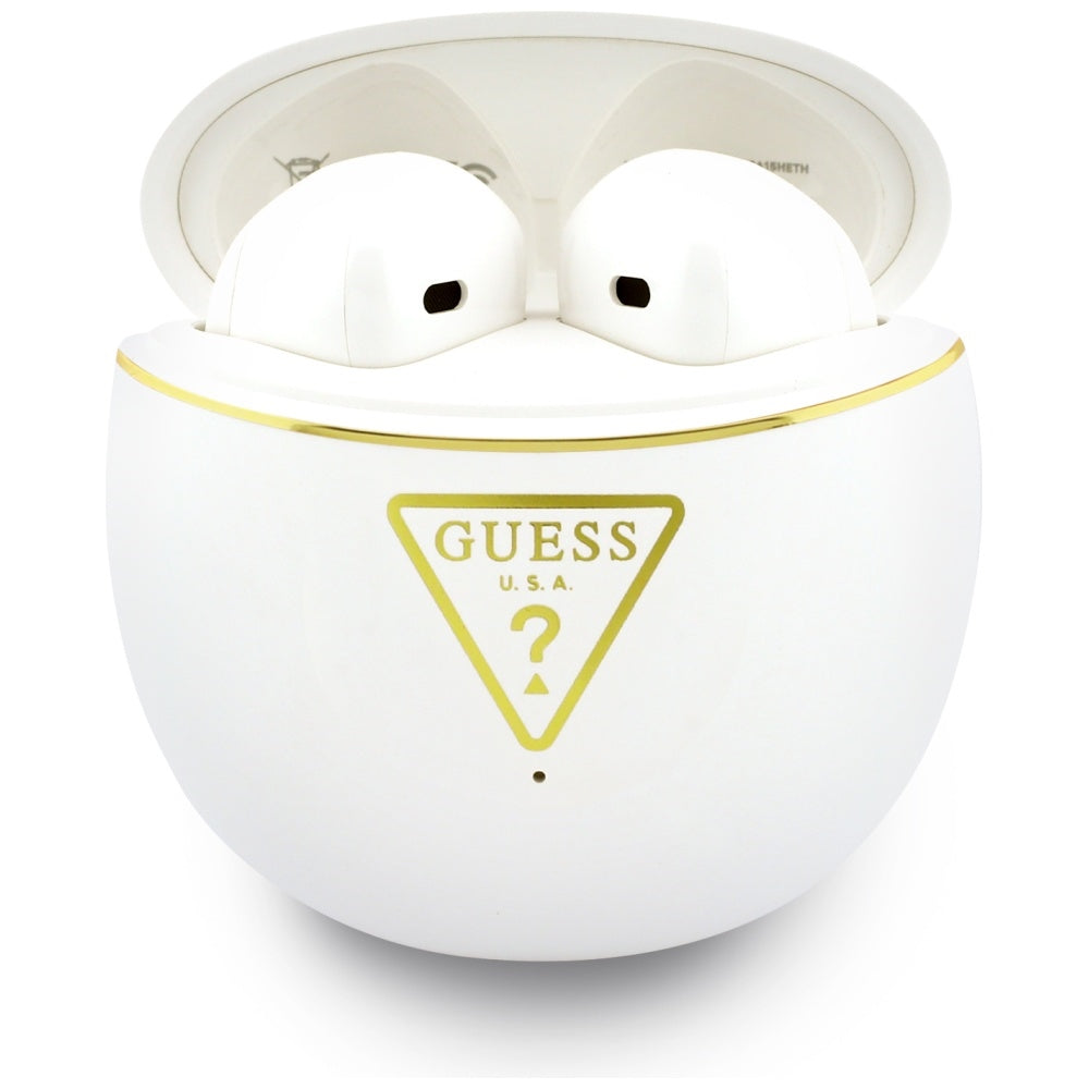 Auricolari Bluetooth Guess Script Print, TWS, Bianco