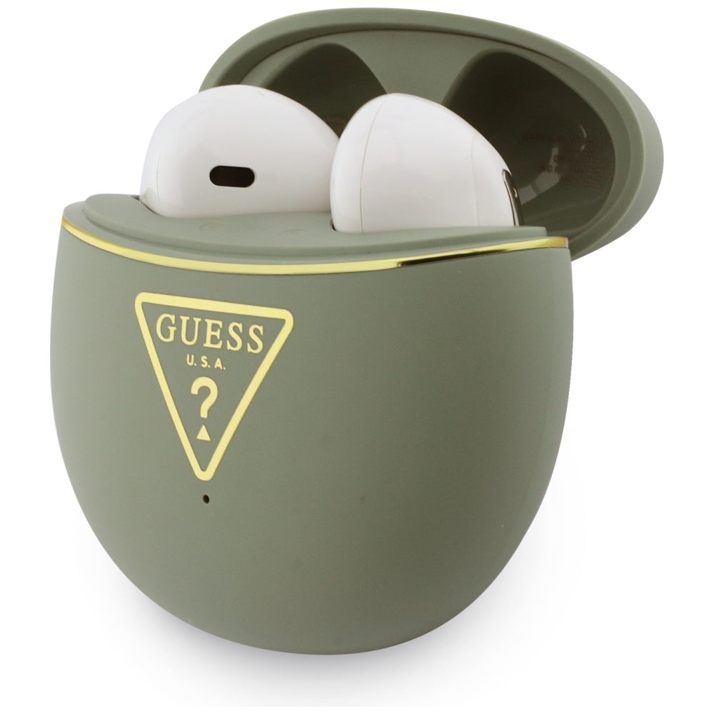 Auricolari Bluetooth Guess Script Print, TWS, Kaki