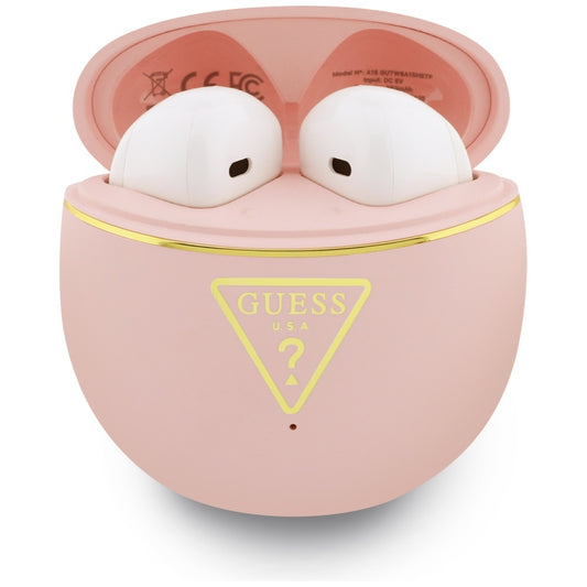 Auricolari Bluetooth Guess Script Print, TWS, Rosa