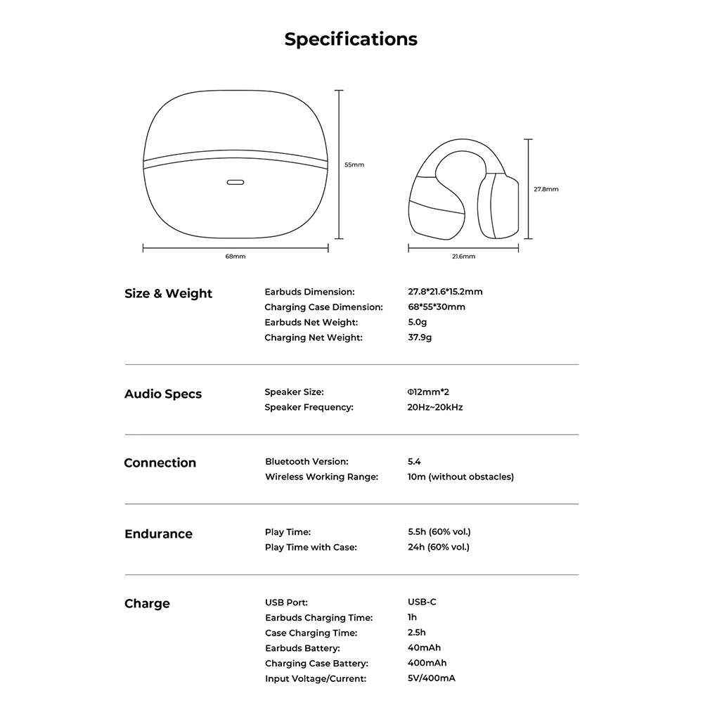 HAVIT OWS916 Bluetooth Handsfree, TWS, Black