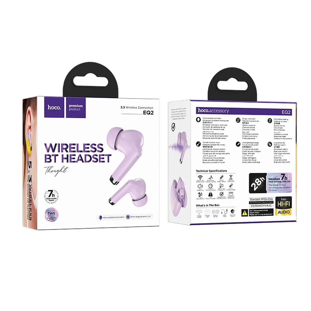 Vivavoce Bluetooth HOCO EQ2, TWS, Mov 