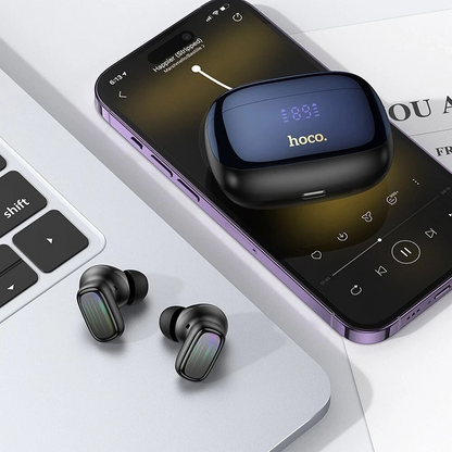 Auricolare Bluetooth HOCO EQ20, TWS, ANC, MultiPoint, Nero