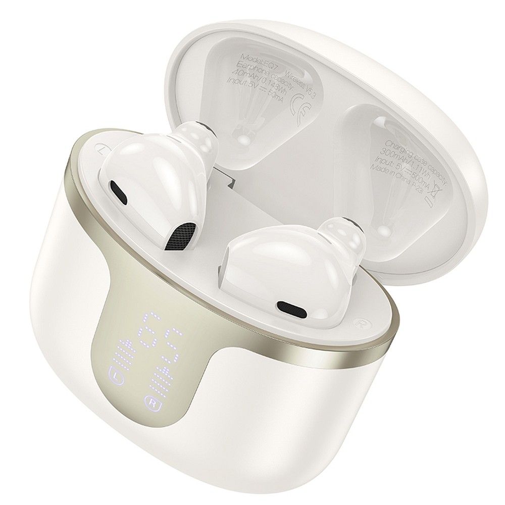 Auricolare Bluetooth HOCO EQ7, TWS, Bianco