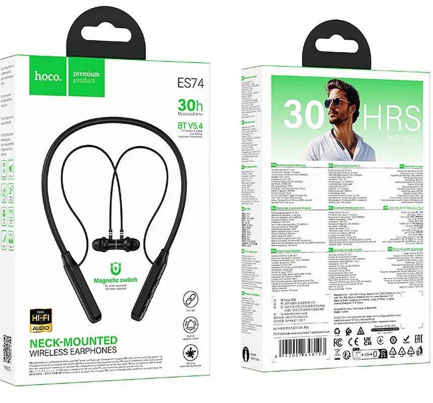Auricolare Bluetooth HOCO ES74, A2DP, Nero