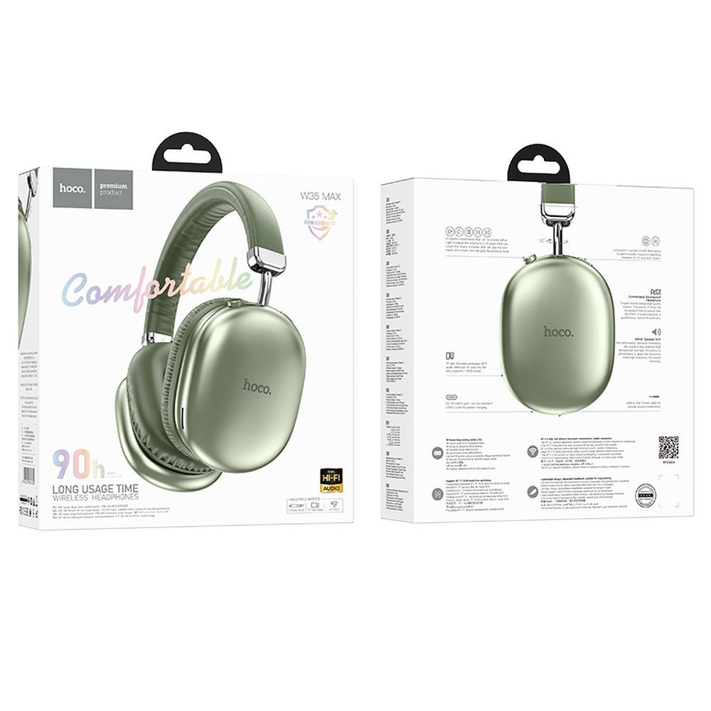 Auricolare Bluetooth HOCO W35 Max, A2DP, Verde